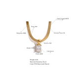 Sawyer Snake Chain Necklace – Square Cubic Zirconia Elegant Jewelry | Huna Jewelry