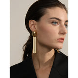 Claudette Oval Tassel Snake Drop Earrings – Trendy & Elegant | Huna Jewelry