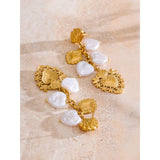 Mamie Heart & Pearl Shell Drop Earrings – Romantic Charm Mix | Huna Jewelry