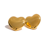 Kehlani Bold Heart Stud Earrings – 25mm Statement Love Design | Huna Jewelry