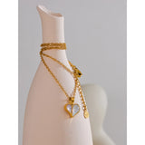 Natural Shell Heart Necklace – Elegant & Timeless | Huna Jewelry