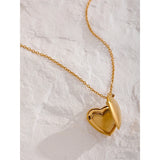 Heart Locket Charm Necklace – Waterproof Photo Pendant Gift | Huna Jewelry