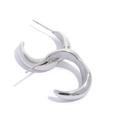 Lydia Geometric C Hoop Earrings – Minimalist Waterproof Design | Huna Jewelry