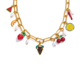 Adeline Fruit Charm Pendant Necklace – Playful Waterproof Jewelry | Huna Jewelry