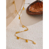 Kaori Leaves Drop Y Necklace – Elegant & Minimalist Jewelry | Huna Jewelry