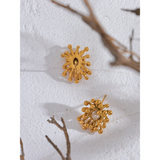 Catarina Flower Stud Earrings – Unique & Stylish Floral Design | Huna Jewelry