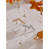 Clementine Bar Stud Earrings – Delicate & Sparkling Waterproof Jewelry | Huna Jewelry