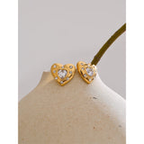 Chiara Heart Stud Earrings – Waterproof & Trendy Jewelry | Huna Jewelry