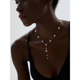Flaviana Pearl Bead Chain Necklace – Elegant Gold Stainless Steel | Huna Jewelry