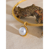 Emiliana Vintage Pearl Pendant Necklace – Gold Choker Jewelry | Huna Jewelry