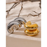 Trendy Cubic Zirconia Earrings – 18K Gold-Plated Elegant Jewelry | Huna Jewelry