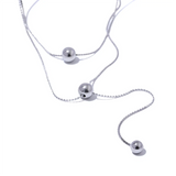 Camilla Layered Y Necklace – Long Chain with Round Beads, Simple & Elegant | Huna Jewelry