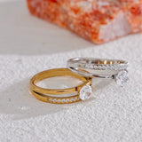 Liliana Sparkling Double Layer Ring – Elegant & Romantic | Huna Jewelry