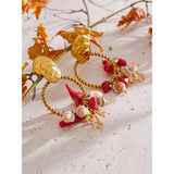 Dorothea Shell Conch Drop Earrings – Elegant Gold Jewelry | Huna Jewelry