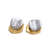 Maggie Two-Toned Layered Earrings – Hypoallergenic & Stylish Jewelry | Huna Jewelry