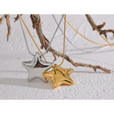 Starlight Stainless Steel Pendant Necklace – Celestial Elegance | Huna Jewelry