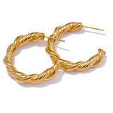 Haley Twista C Hoop Earrings – Modern & Bold Everyday Jewelry | Huna Jewelry