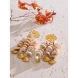 Mara Shell Dangle Earrings – Long Drop Style for Summer Outfits | Huna Jewelry