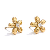 Brooke Flower Stud Earrings – Elegant, Chic & Perfect for Daily Wear | Huna Jewelry