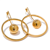 Eleanora Pendulum Drop Earrings – Stylish Stainless Steel Design | Huna Jewelry