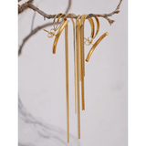 Mila Tassel Chain Drop Earrings – Long Hypoallergenic Statement | Huna Jewelry