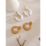 Kennedy Geometric Enamel Drop Earrings – Sleek & Stylish Statement Jewelry | Huna Jewelry