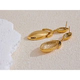 Danielle Floral Leaf Earrings – Stylish Big Drop Dangles | Huna Jewelry