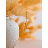 Amalia Crescent Moon Shell Pendant Necklace – Elegant & Unique | Huna Jewelry