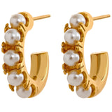 Lily Pearl Hoop Earrings – Waterproof Elegant Everyday Jewelry | Huna Jewelry
