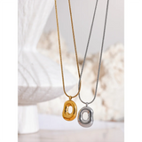 Elara Irregular Round Hollow Pendant Necklace – Modern & Chic | Huna Jewelry