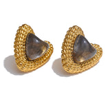 Janet Heart Stud Earrings – Bold Colored Statement Jewelry | Huna Jewelry