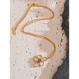 Marcella Natural Shell Flower Pendant Necklace – Elegant & Chic | Huna Jewelry