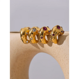 Colette Chunky Gold Curve Earrings – Bold & Sparkling | Huna Jewelry