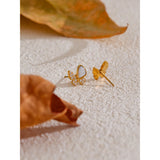Macie Butterfly Stud Earrings – Delicate Cubic Zirconia Design | Huna Jewelry