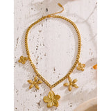 Ivy Flower Drop Charm Necklace – Elegant & Timeless Jewelry | Huna Jewelry