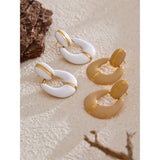 Kennedy Geometric Enamel Drop Earrings – Sleek & Stylish Statement Jewelry | Huna Jewelry