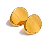 Louise Oval Stud Earrings – Minimalist Glossy Statement Jewelry | Huna Jewelry