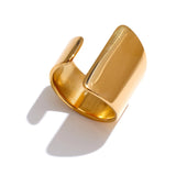 Ines Geometric Wide Cuff Ring – Bold & Modern Statement Jewelry | Huna Jewelry