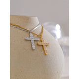 Alice Cross Pendant Necklace – Sparkling Cubic Zirconia Jewelry | Huna Jewelry