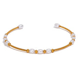 Winona Pearl Bead Cuff Bracelet – Dainty & Waterproof Jewelry | Huna Jewelry