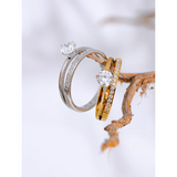 Liliana Sparkling Double Layer Ring – Elegant & Romantic | Huna Jewelry