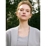 Teres Drop Earrings – Hollow Round, Hypoallergenic & Stylish | Huna Jewelry