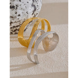 Xandra Geometric Cuff Bracelet – Open Minimalist Fashion Bangle | Huna Jewelry