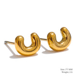 Charlie A-Z Initial Stud Earrings – Minimalist & Tarnish-Resistant | Huna Jewelry