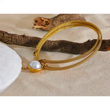 Emiliana Vintage Pearl Pendant Necklace – Gold Choker Jewelry | Huna Jewelry