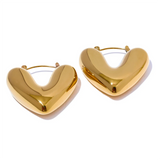 Jacqueline Heart Hoop Earrings – Rust Proof & Stylish Design | Huna Jewelry