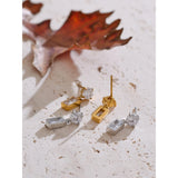 Kallie Rectangle Drop Earrings – Sparkling Zirconia Elegance | Huna Jewelry