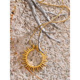Leandra Sun Charm Pendant – Dainty Gold Necklace for Women | Huna Jewelry