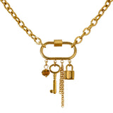 Amelia Lock & Key Pendant – Stylish Charm Chain Necklace | Huna Jewelry
