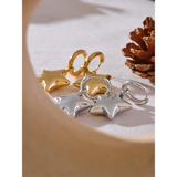 Hope Star Drop Hoop Earrings – Polished & Chic Statement Jewelry | Huna Jewelry